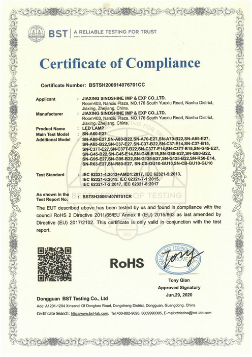 LED LAMP　ROHS